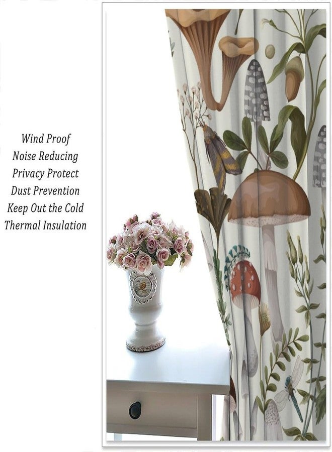 YCness Mushroom Boho Curtains Woodland Nature Plant Art Printed Window Drapes for Bedroom Living Room Kitchen Decor Fabric Set 2 Panel 42x45 Inch 30% Shading Rate - Image 4
